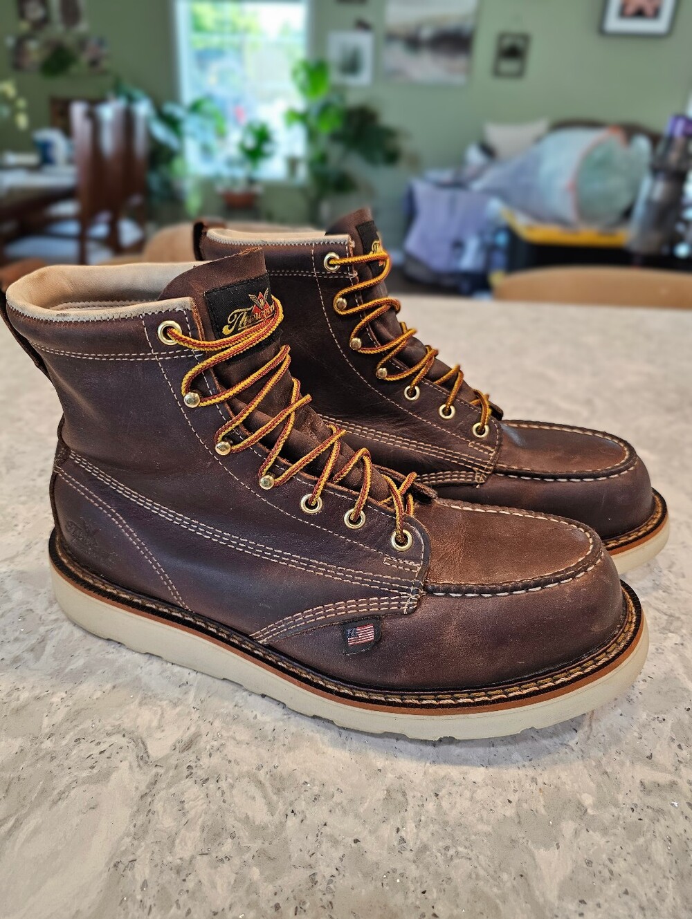 Thorogood American Heritage 6" Moc Toe Safety Toe Work Boots 10.5 EE Wide USA